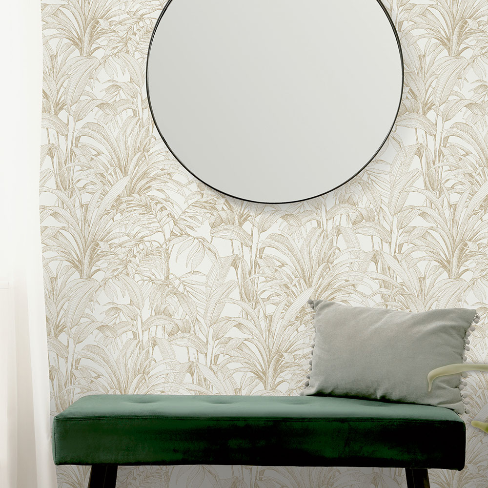 A51402 - Papier Peint Vinyle Intissé Aliare Blanc Or