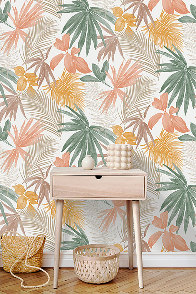 173205 - Papier Peint Vinyle Intissé Wild Palm Pastel