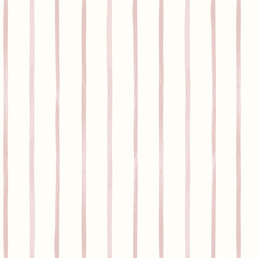 Papier peint vinyle sur intissé à rayures Léonie rose, design intemporel