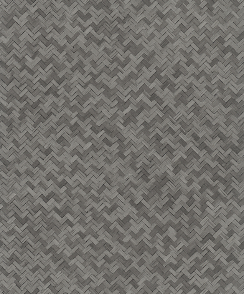 Papier Peint Intissé Effet Tressage Graphique Gris Foncé