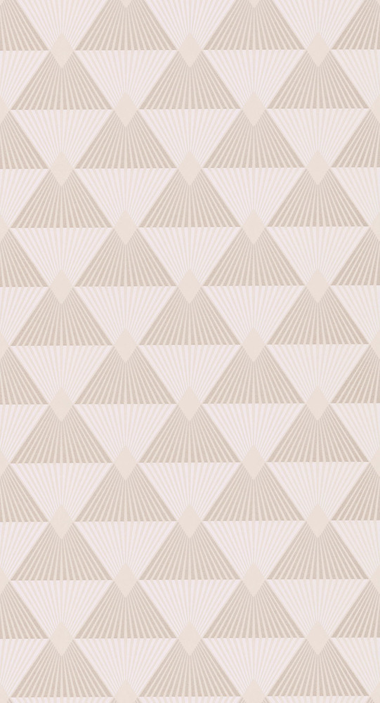 Papier peint expansé sur intissé Art Deco pailleté beige avec motif géométrique