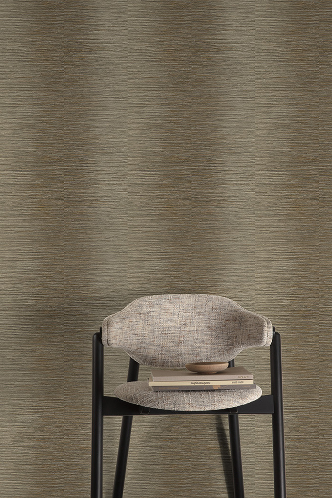 A77903 - Papier Peint Vinyle Intissé Stripe Effect Brun