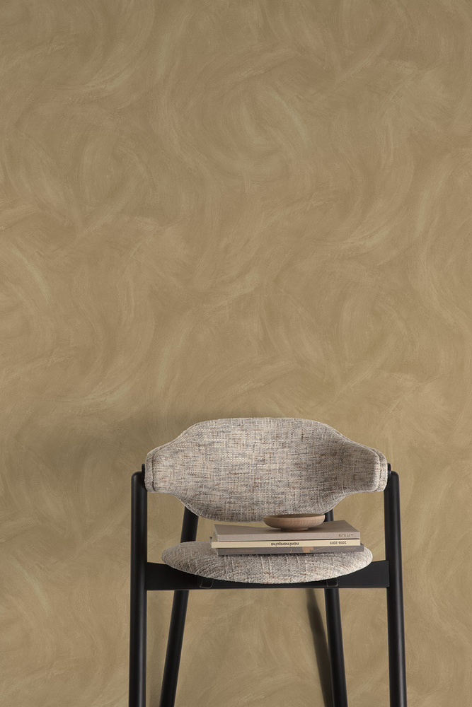 A78707 - Papier Peint Vinyle Sur Intissé Spatulé Ocre