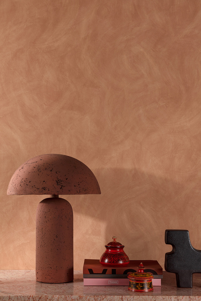 A78706 - Papier Peint Vinyle Sur Intissé Spatulé Terracotta
