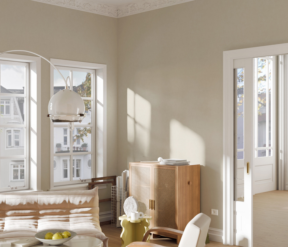 10473-02 - Papier Peint Vinyle Grainé Sur Intissé Dynamic Flow Beige