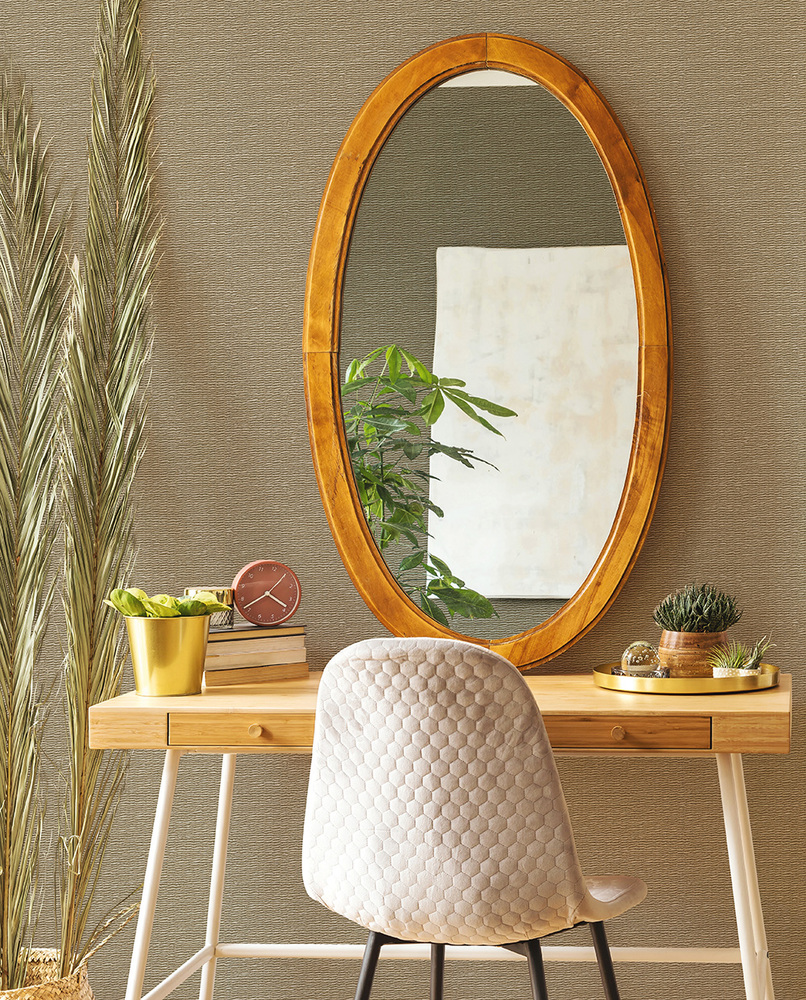 33384 - Papier Peint Intissé Effet Osier Tressé Beige Foncé