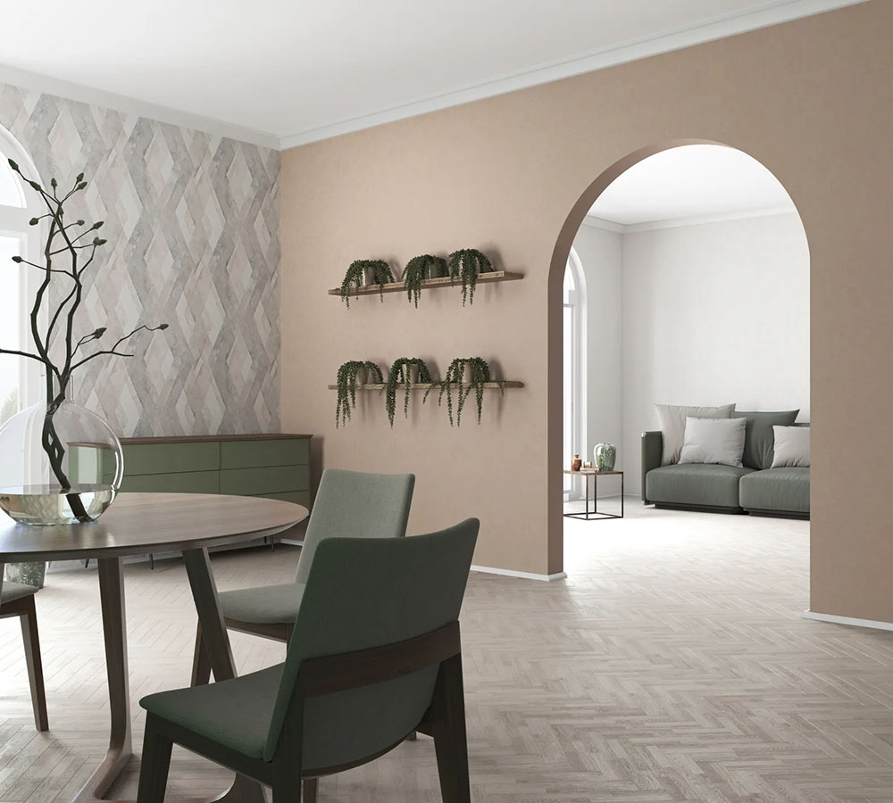 32432 - Papier Peint Intissé Effet Enduit Nuagé Rose Poudré