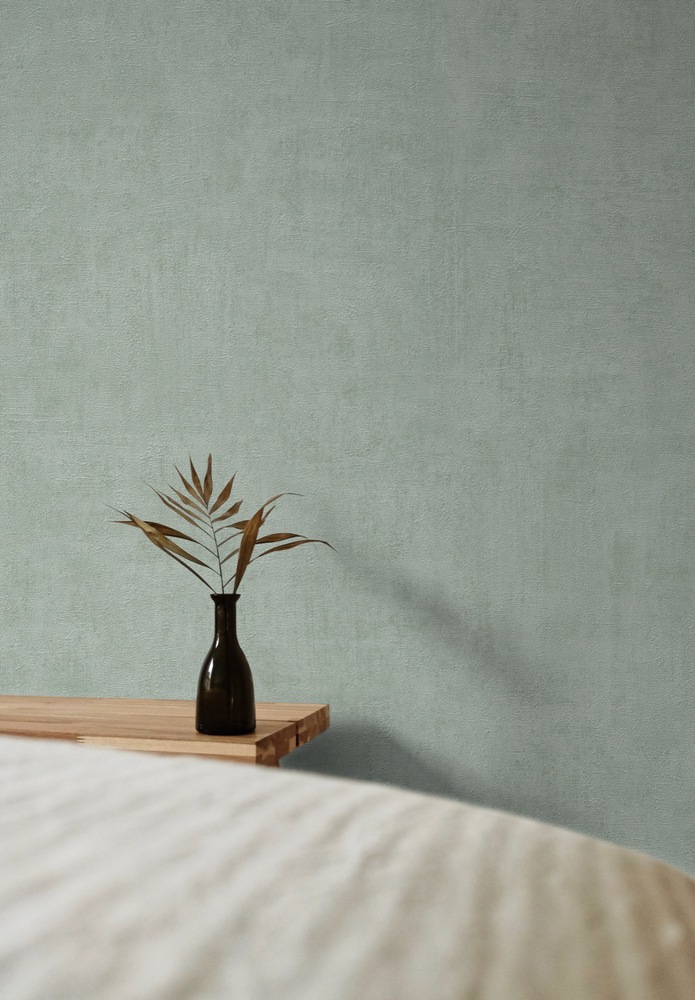 A51518 - Papier Peint Vinyle Sur Intissé Annabella Uni Vert Céladon