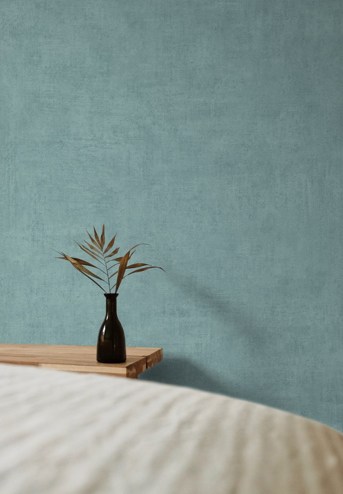 A51513 - Papier Peint Vinyle Sur Intissé Annabella Uni New Bleu