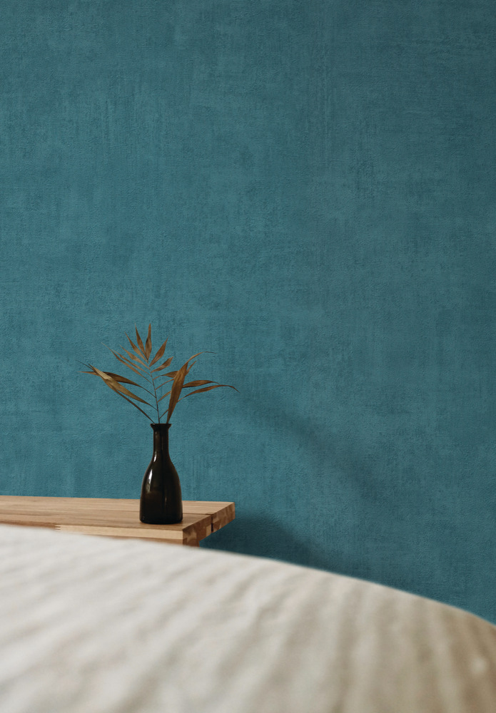 A51519 - Papier Peint Vinyle Sur Intissé Annabella Uni Bleu Pétrole