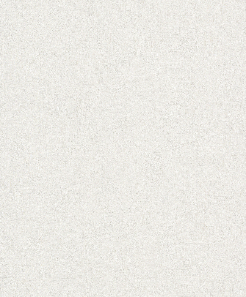 Papier peint vinyle grainé blanc sur intissé, effet béton mat, lavable