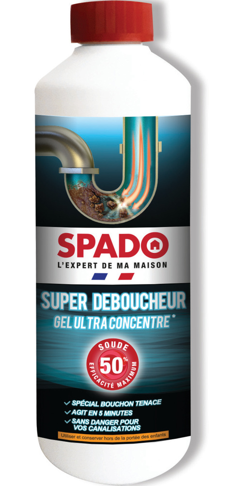 Déboucheur canalisations Super Déboucheur Ultra Concentré en Gel Flacon 500g