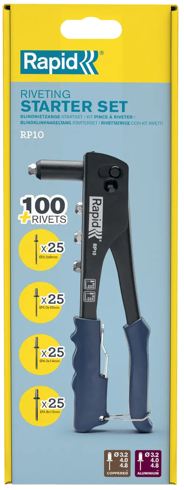 Pince à Riveter RP10 + 100 Rivets Alu