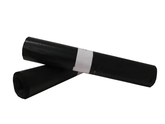 Sacs poubelle noirs renforcés 130L en rouleau de 20, ultra-résistants pour déchets de chantier.