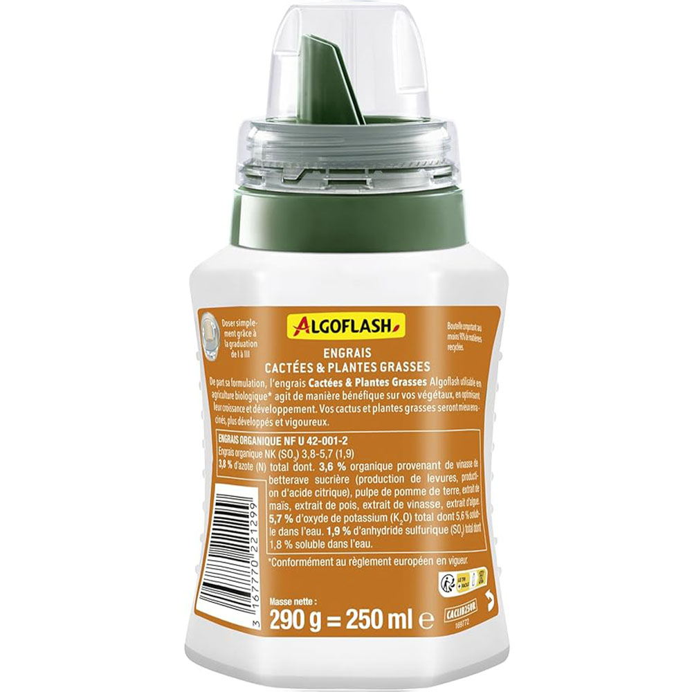 Engrais Cactées et Plantes Grasses Liquide UAB 250 ml