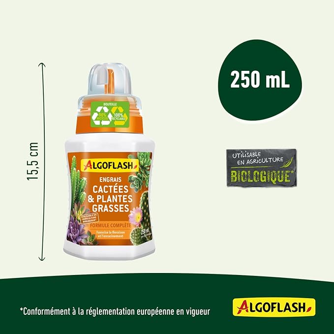 Engrais Cactées et Plantes Grasses Liquide UAB 250 ml