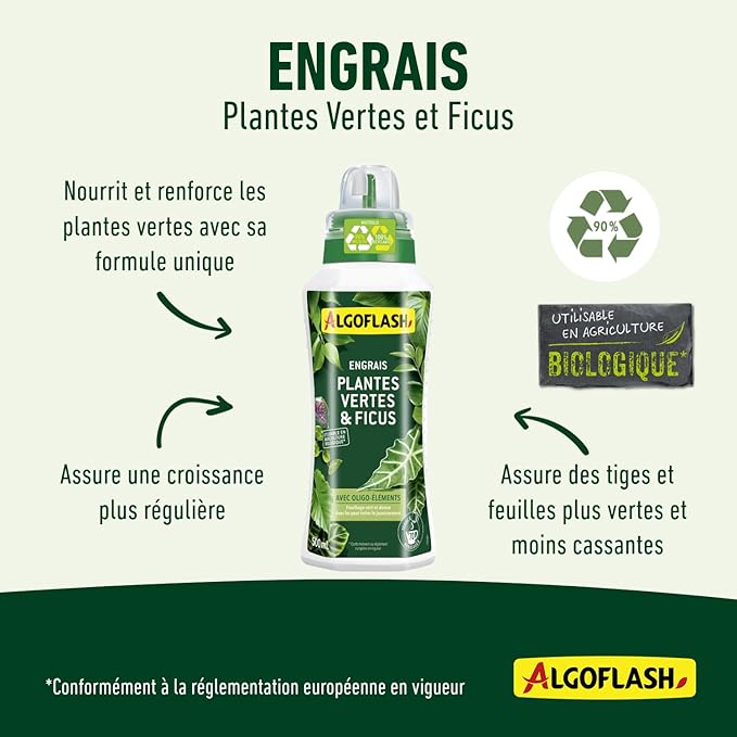 Engrais Plantes Vertes et Ficus Liquide UAB 500 ml