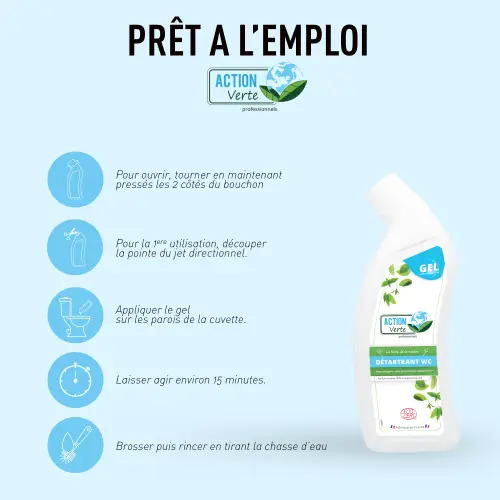 Gel Détartrant WC Ecocert  750 ml