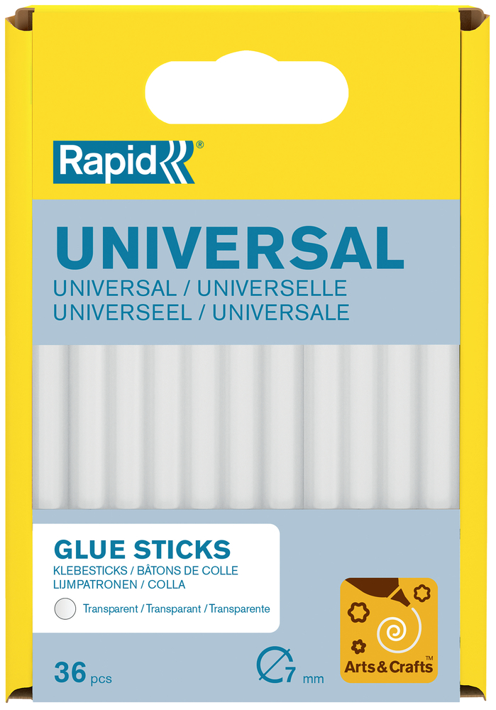 Bâtons de Colle Transparente Ø7 mm x 65 mm Boite de 36