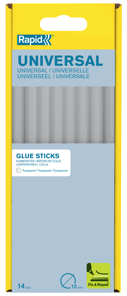Bâtons de Colle Transparente Ø12 mm x 190 mm Boite de 14