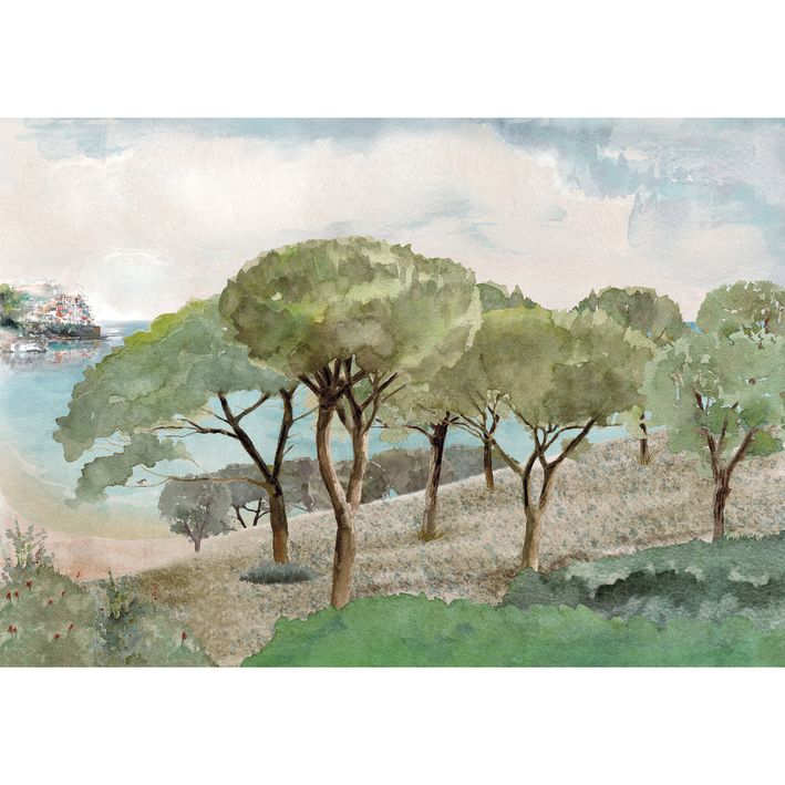 20000 - Papier Peint Intissé Song Of Crickets Vert Lichen  - M