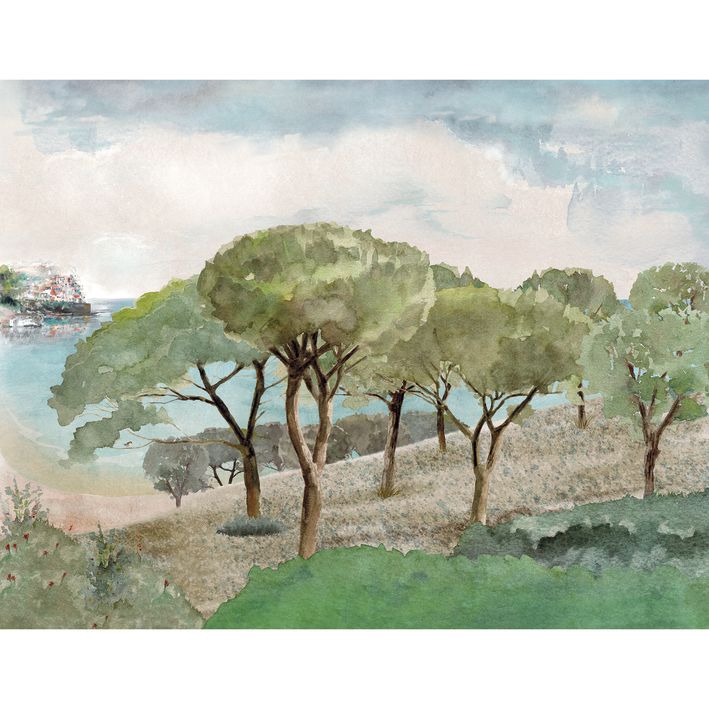 20000 - Papier Peint Intissé Song Of Crickets Vert Lichen  - L