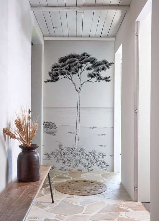 20002 - Papier Peint Intissé Parfum De Pin Noir Fusain  - M