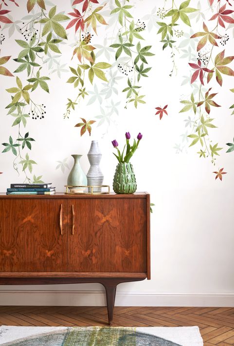 20006 - Papier Peint Intissé Vigne En Fleur Couleur D'Automne  - S