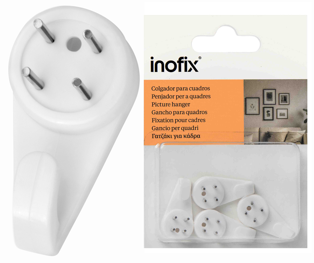 Crochet Mural 31 x 16 x 12 mm Lot de 4