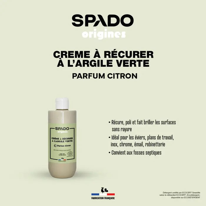 Spado Origines Crème à Récurer à l'Argile Verte Parfum Citron Vert 500 ml