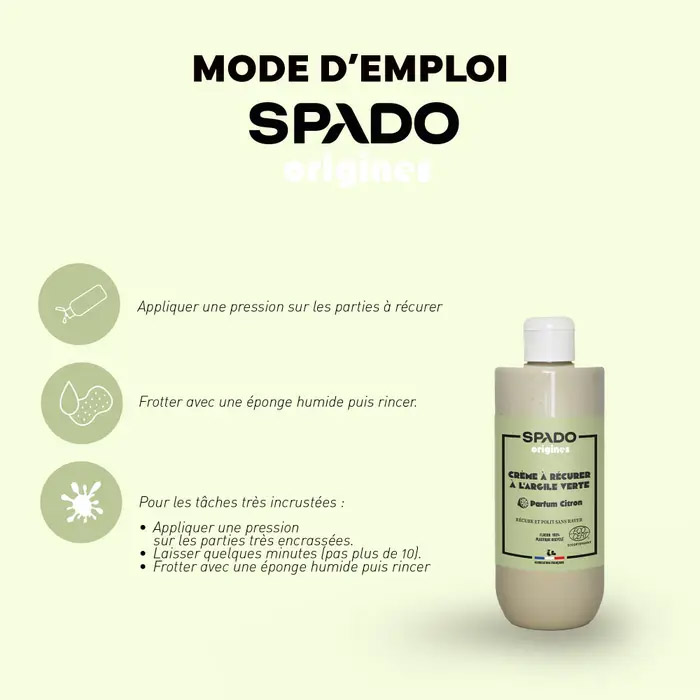 Spado Origines Crème à Récurer à l'Argile Verte Parfum Citron Vert 500 ml