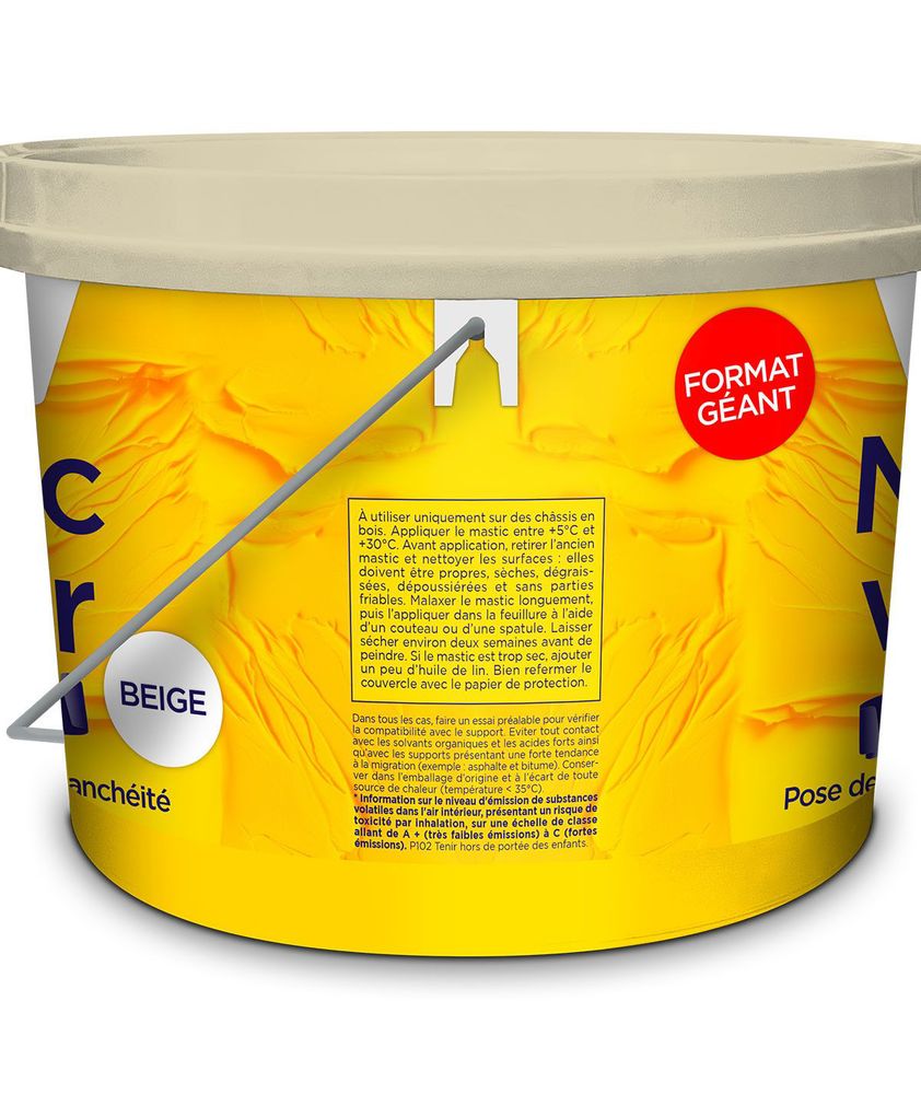 Mastic Vitrier à l'Huile de Lin Beige