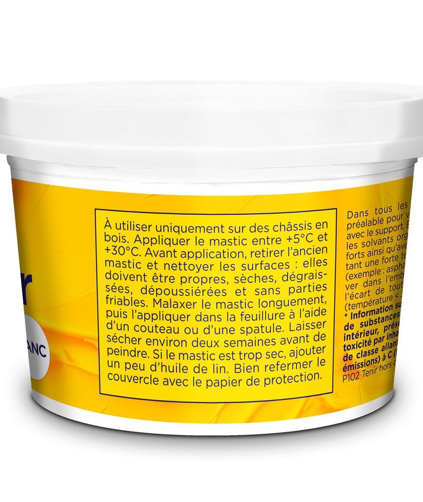 Mastic Vitrier à l'Huile de Lin Blanc