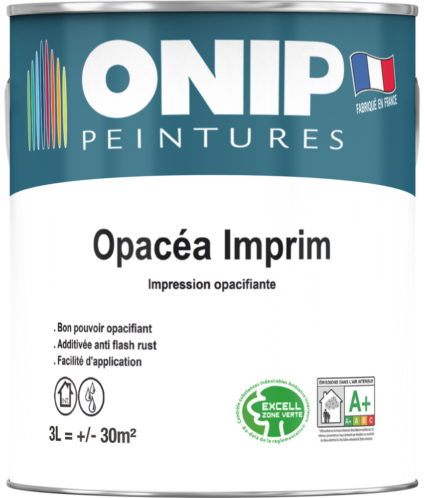 Pot de peinture d'impression ONIP Opacéa Imprim 3L anti flash rust opacifiante