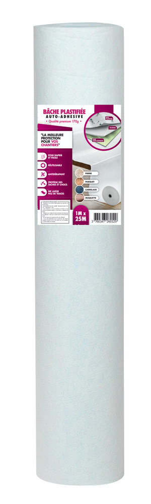 Bâche de Protection Adhésive Feutre 170g/m² 1 x 25 m