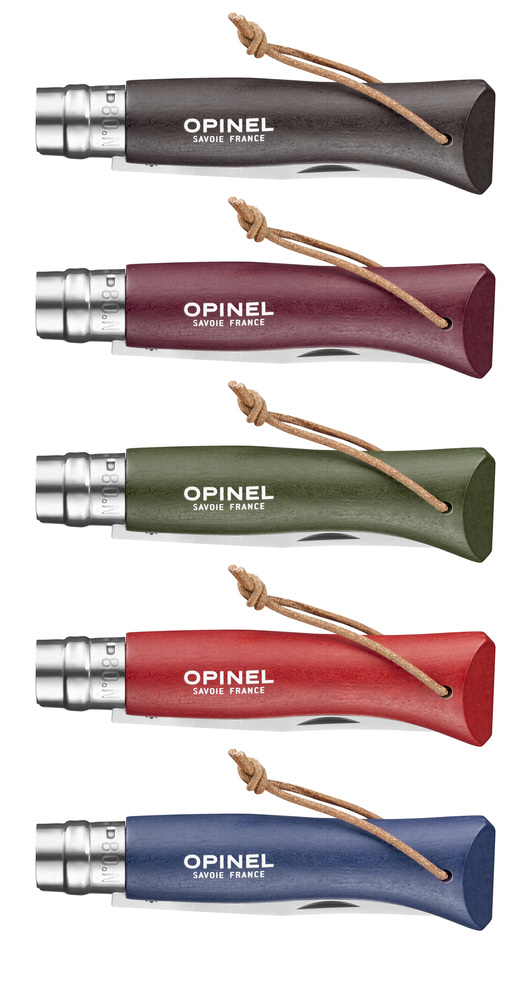 6 couteaux Opinel différents coloris Baroudeur n°8 fermés