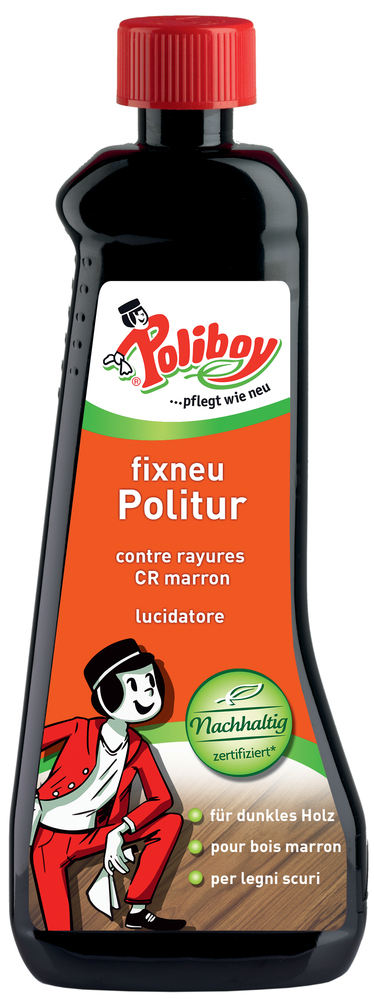Rénovateur bois Poliboy Contre Rayures marron 500 ml pour masquer et réparer les rayures sur meubles en bois