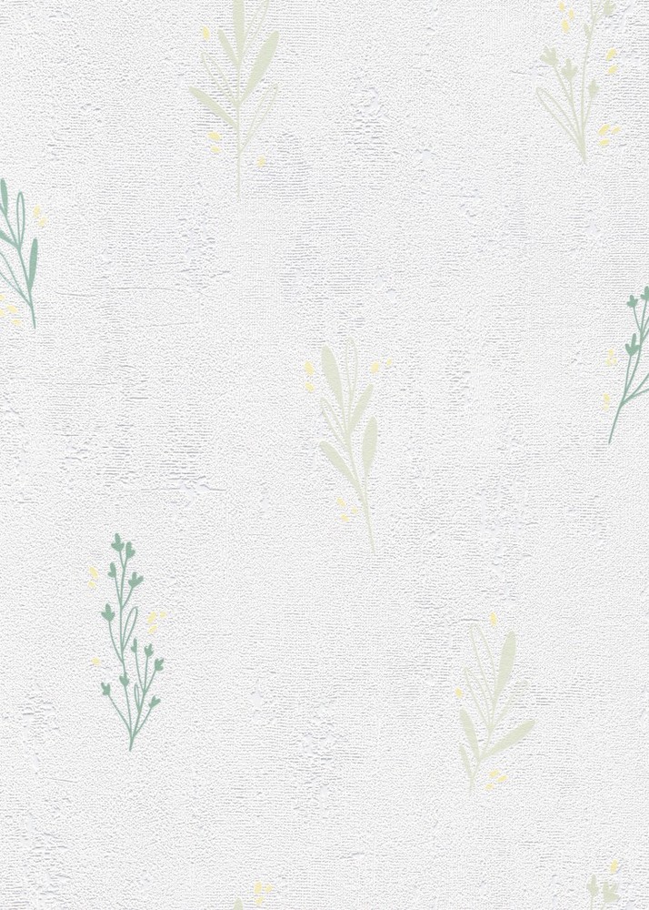20053-07 - Papier Peint Vinyle Expansé sur Papier Botanique Blanc Vert Pâle