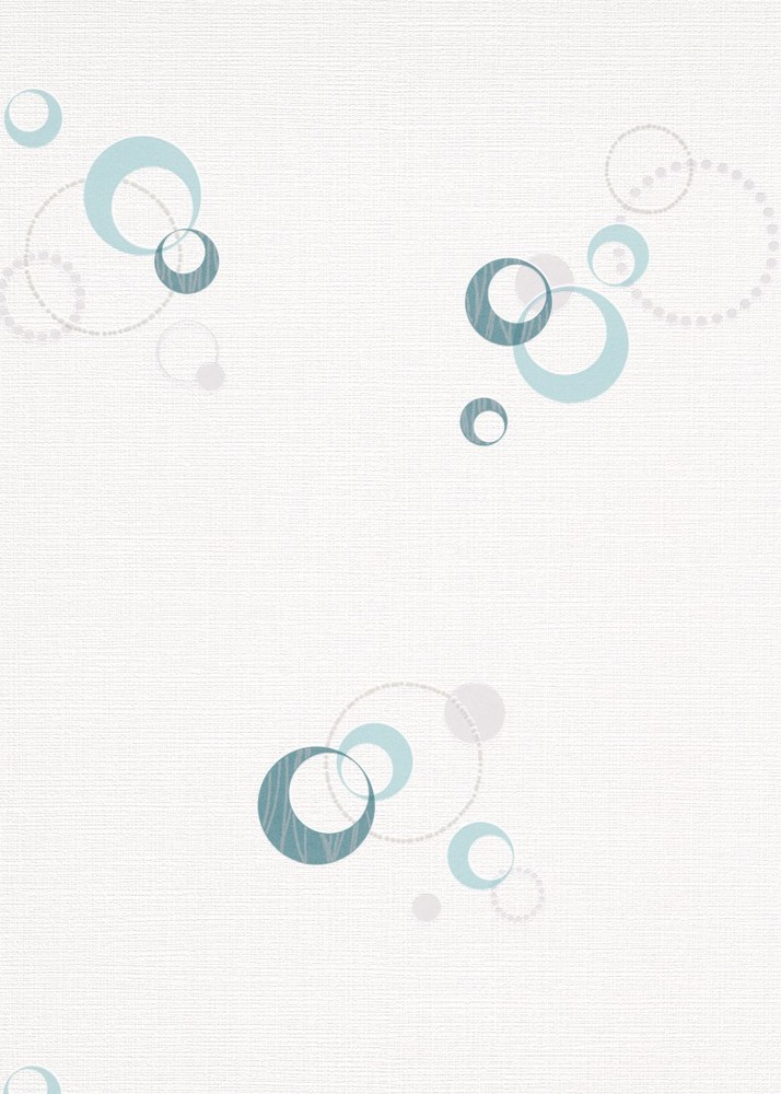 20012-18 - Papier Peint Vinyle Expansé sur Papier Cercles Blanc Bleu