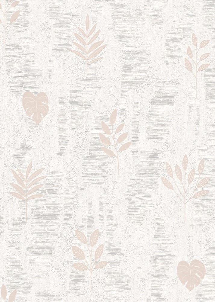 20052-02 - Papier Peint Vinyle Expansé sur Papier Feuilles Tropicales Beige Clair