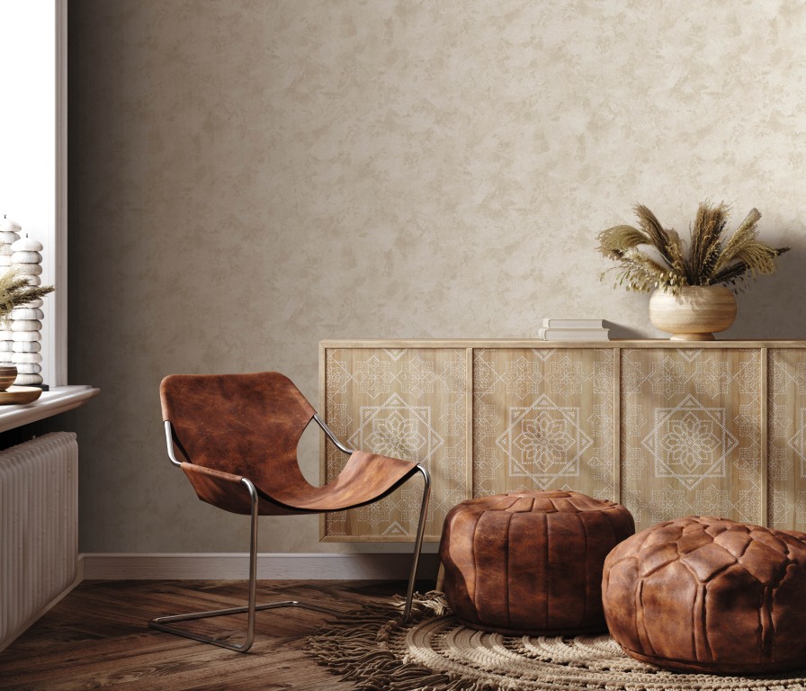 9725-14 - Papier Peint Vinyle Expansé sur Papier Beige