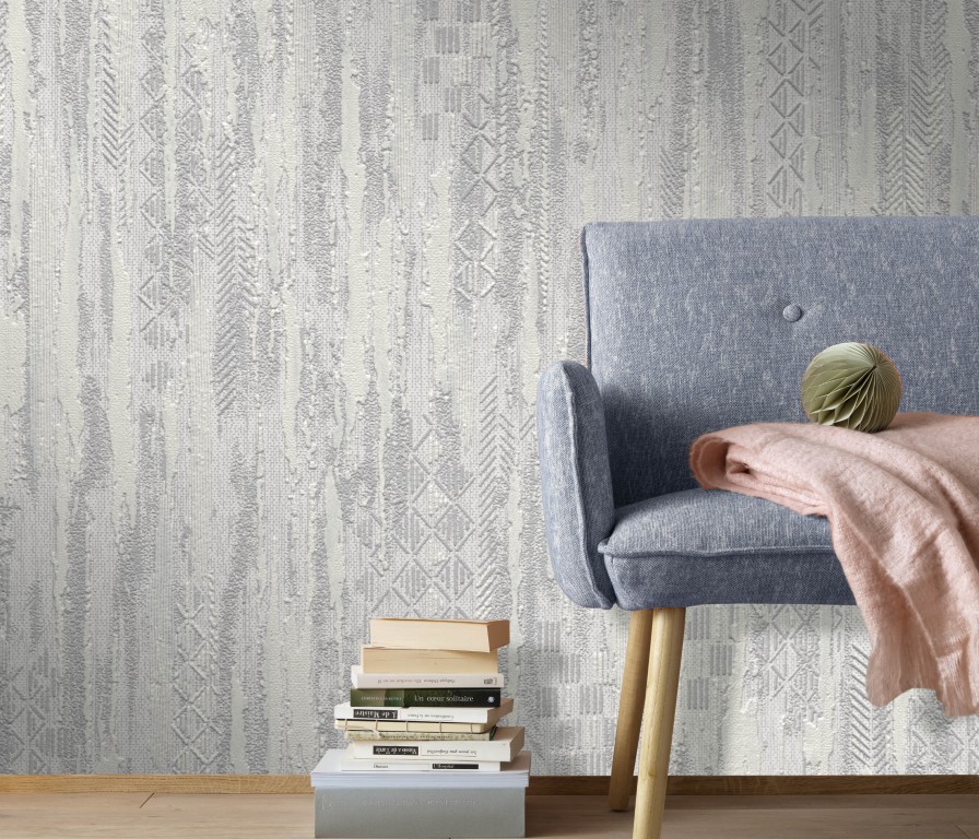 9158-10 - Papier Peint Vinyle Expansé sur Papier Motifs Gris