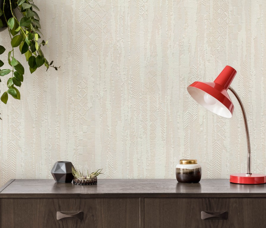 9158-8 - Papier Peint Vinyle Expansé sur Papier Motifs Beiges