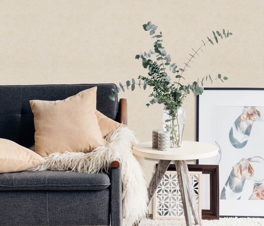 8912-02 - Papier Peint Vinyle Expansé sur Papier Beige