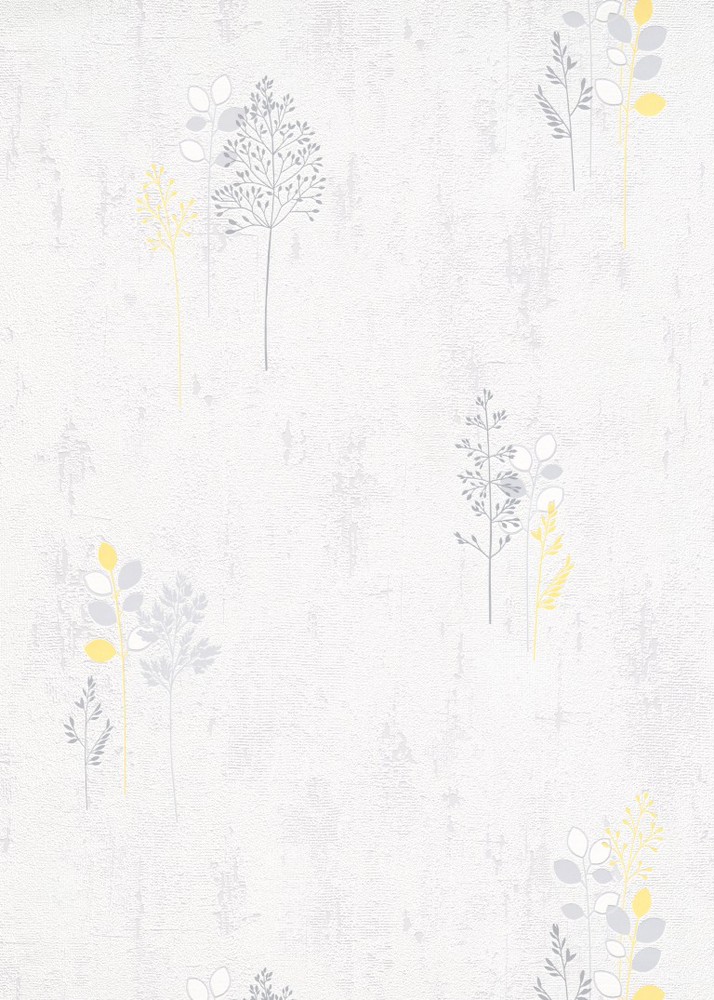 20011-03 - Papier Peint Vinyle Expansé sur Papier Végétal Gris Jaune