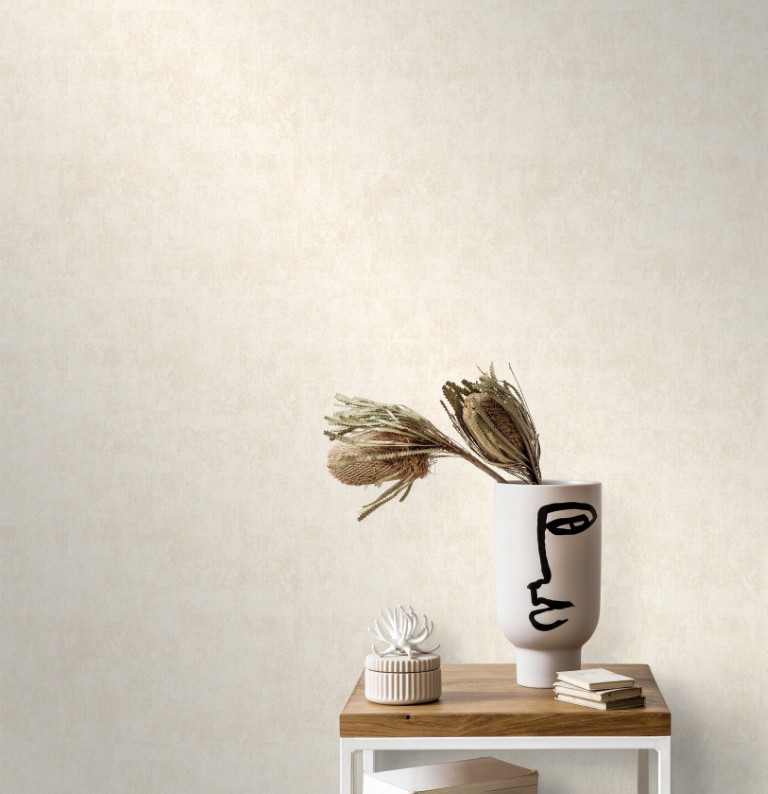 05555-02 - Papier Peint Duplexé Toile de Lin Beige Clair