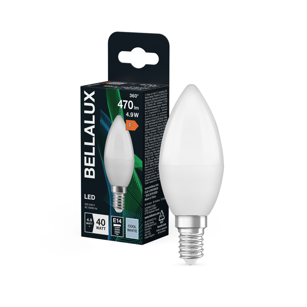 Ampoule LED Osram E14 petite lampe tubulaire opale blanc froid équivalent 20W