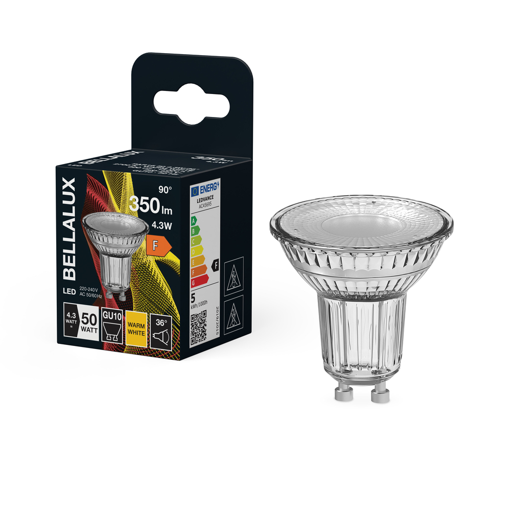 Ampoule LED Bellalux GU10 spot clair blanc chaud équivalent 50W