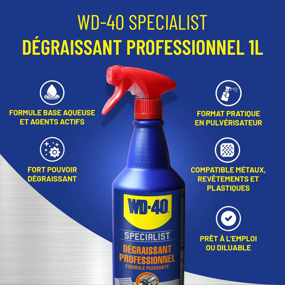 Détails du pulvérisateur dégraissant professionnel WD-40