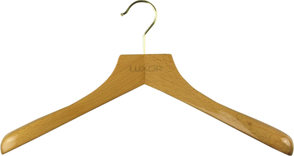 Cintre en bois naturel Luxor Miss, 41 cm de longueur, avec crochet en métal